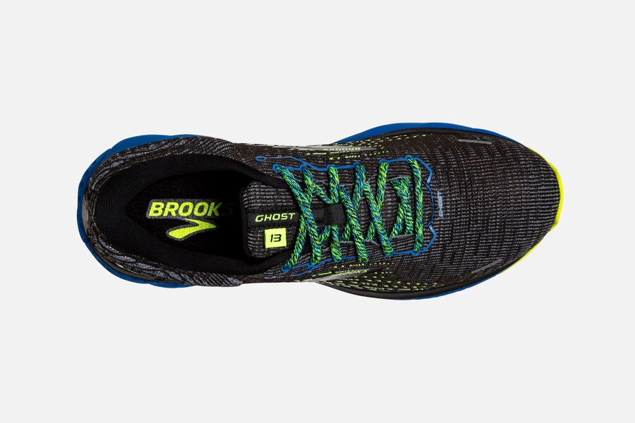 Brooks Ghost 13 Road Running Shoes Mens - Black/Blue - EZDIH-4189